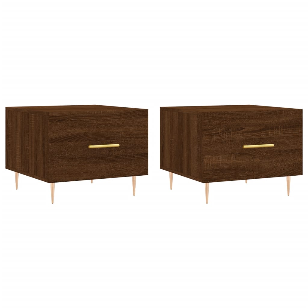 vidaXL Coffee Tables 2 pcs Brown Oak 50x50x40 cm Engineered Wood