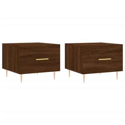 vidaXL Coffee Tables 2 pcs Brown Oak 50x50x40 cm Engineered Wood