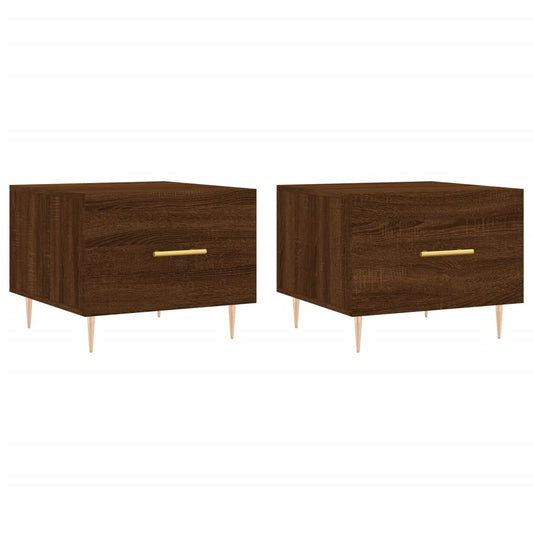vidaXL Coffee Tables 2 pcs Brown Oak 50x50x40 cm Engineered Wood