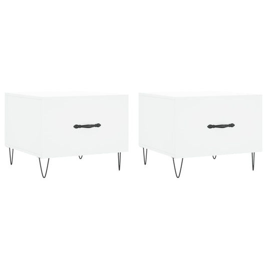 vidaXL Coffee Tables 2 pcs White 50x50x40 cm Engineered Wood