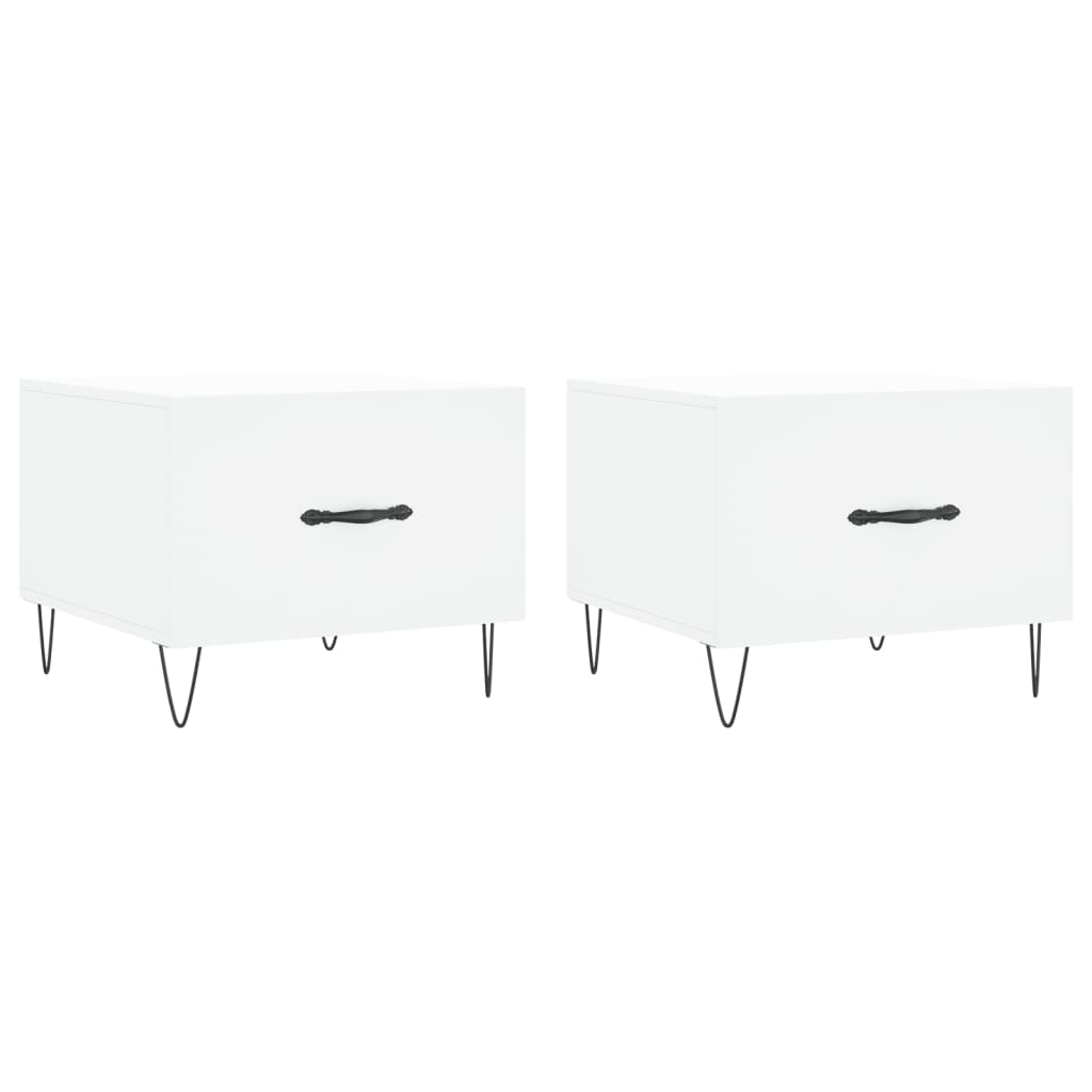 vidaXL Coffee Tables 2 pcs White 50x50x40 cm Engineered Wood