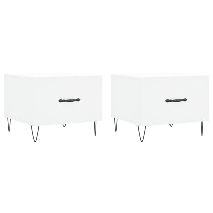 vidaXL Coffee Tables 2 pcs White 50x50x40 cm Engineered Wood