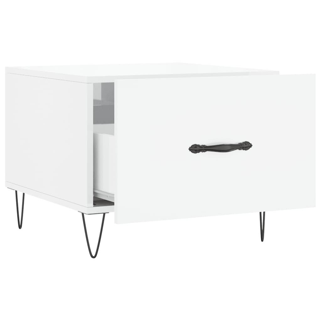 vidaXL Coffee Table High Gloss White 50x50x40 cm Engineered Wood