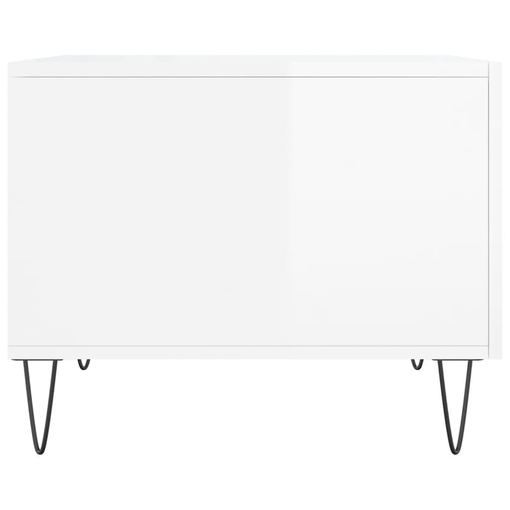 vidaXL Coffee Tables 2pcs High Gloss White 50x50x40 cm Engineered Wood