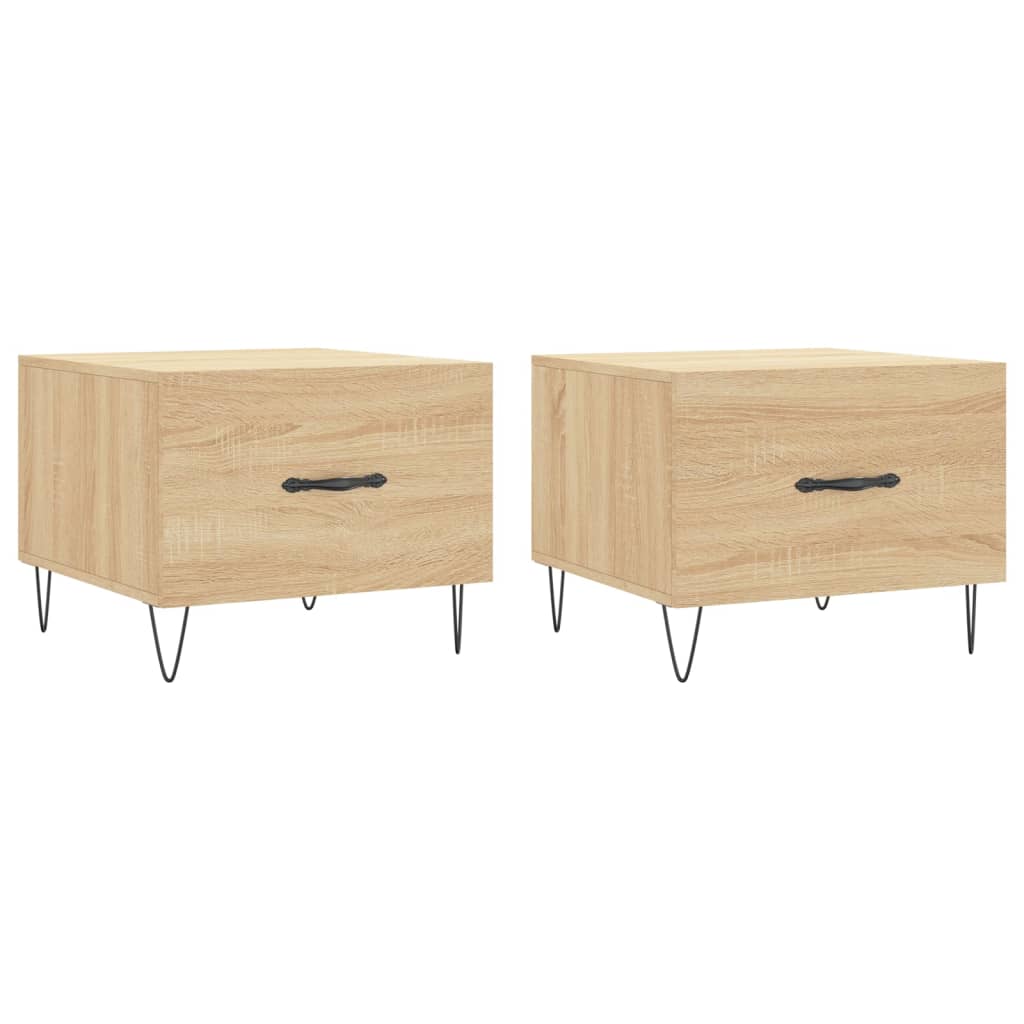 vidaXL Coffee Tables 2 pcs Sonoma Oak 50x50x40 cm Engineered Wood