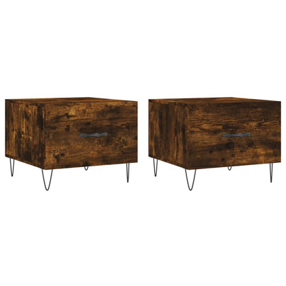 vidaXL Coffee Tables 2 pcs Smoked Oak 50x50x40 cm Engineered Wood