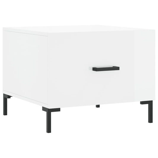 vidaXL Coffee Table High Gloss White 50x50x40 cm Engineered Wood