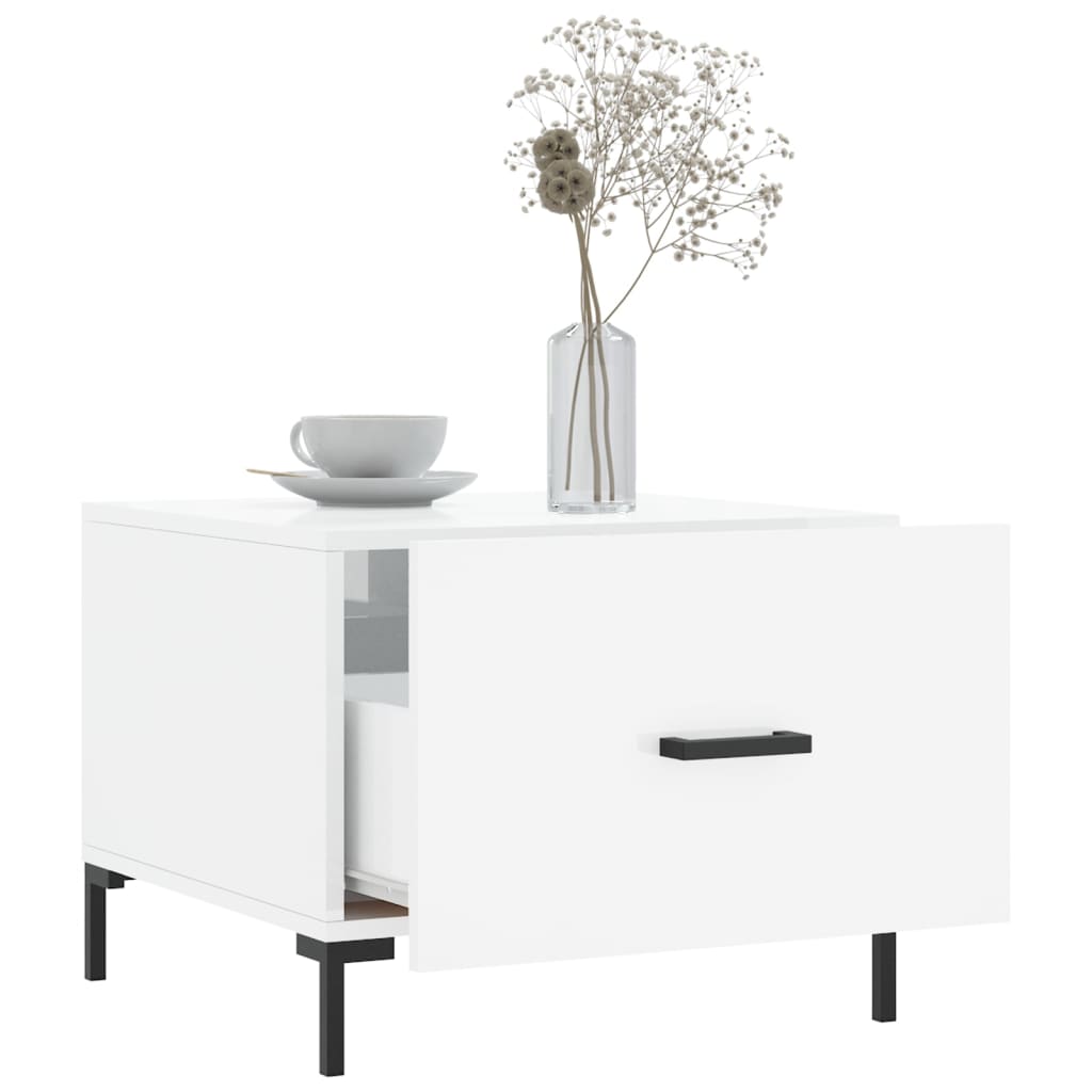 vidaXL Coffee Table High Gloss White 50x50x40 cm Engineered Wood
