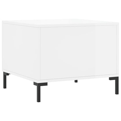 vidaXL Coffee Table High Gloss White 50x50x40 cm Engineered Wood