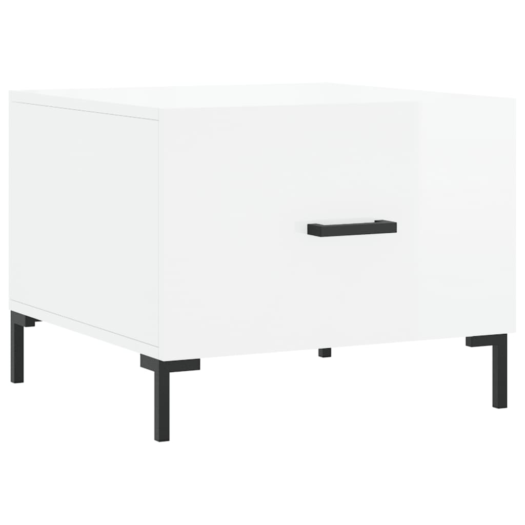 vidaXL Coffee Tables 2pcs High Gloss White 50x50x40 cm Engineered Wood