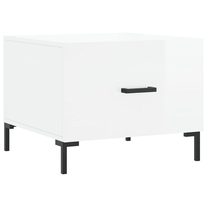 vidaXL Coffee Tables 2pcs High Gloss White 50x50x40 cm Engineered Wood