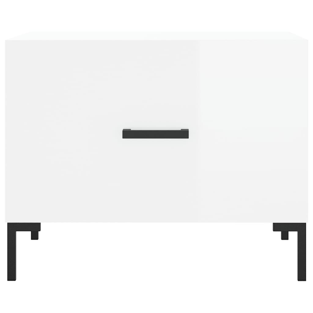 vidaXL Coffee Tables 2pcs High Gloss White 50x50x40 cm Engineered Wood