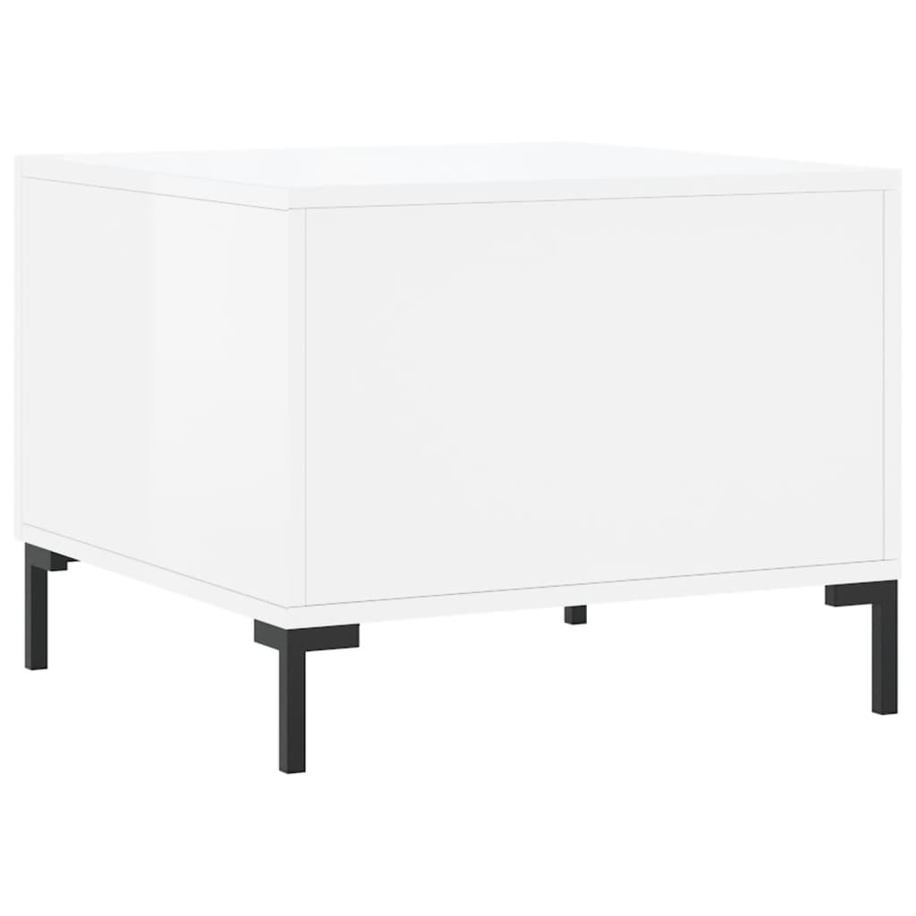 vidaXL Coffee Tables 2pcs High Gloss White 50x50x40 cm Engineered Wood