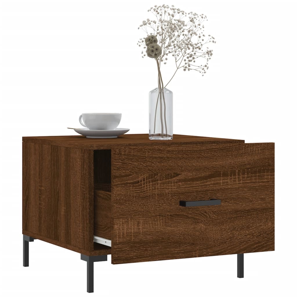 vidaXL Coffee Table Brown Oak 50x50x40 cm Engineered Wood