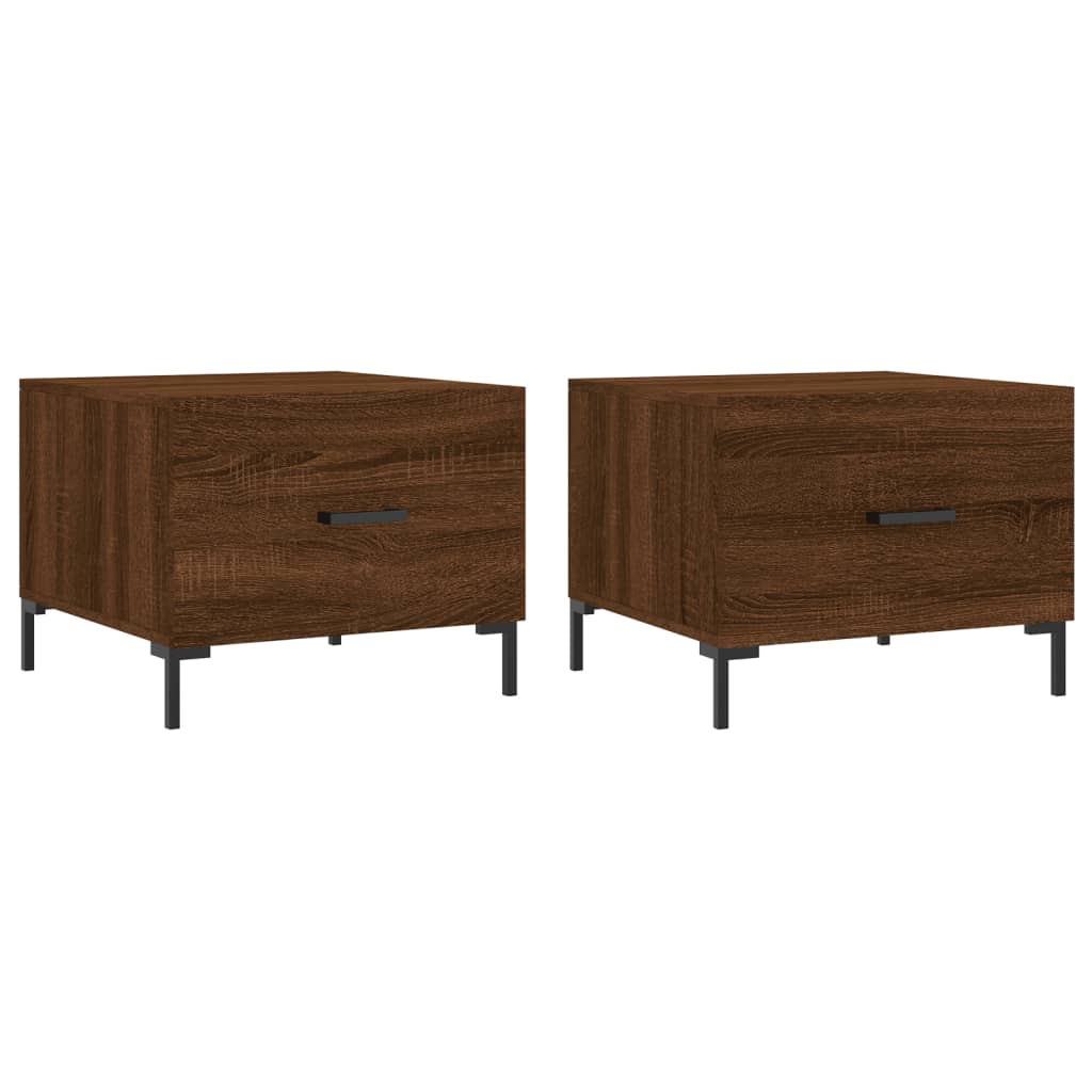vidaXL Coffee Tables 2 pcs Brown Oak 50x50x40 cm Engineered Wood