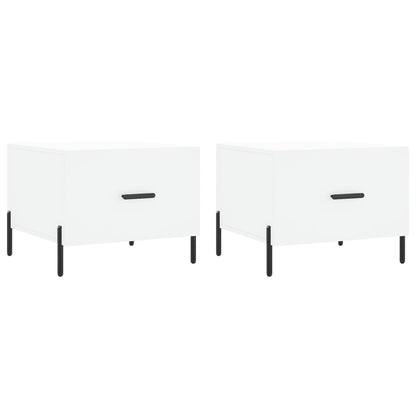 vidaXL Coffee Tables 2 pcs White 50x50x40 cm Engineered Wood
