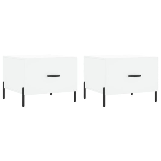 vidaXL Coffee Tables 2 pcs White 50x50x40 cm Engineered Wood