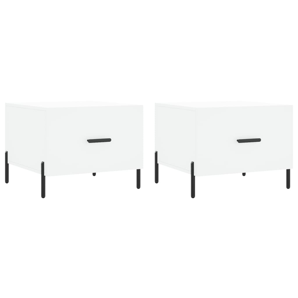 vidaXL Coffee Tables 2 pcs White 50x50x40 cm Engineered Wood