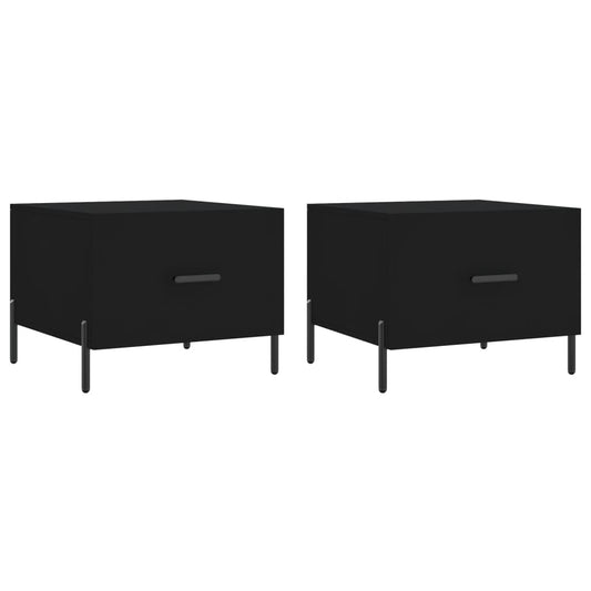 vidaXL Coffee Tables 2 pcs Black 50x50x40 cm Engineered Wood