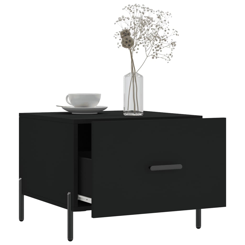 vidaXL Coffee Tables 2 pcs Black 50x50x40 cm Engineered Wood