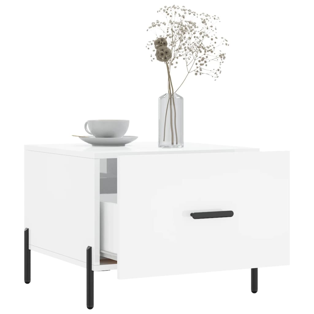 vidaXL Coffee Table High Gloss White 50x50x40 cm Engineered Wood