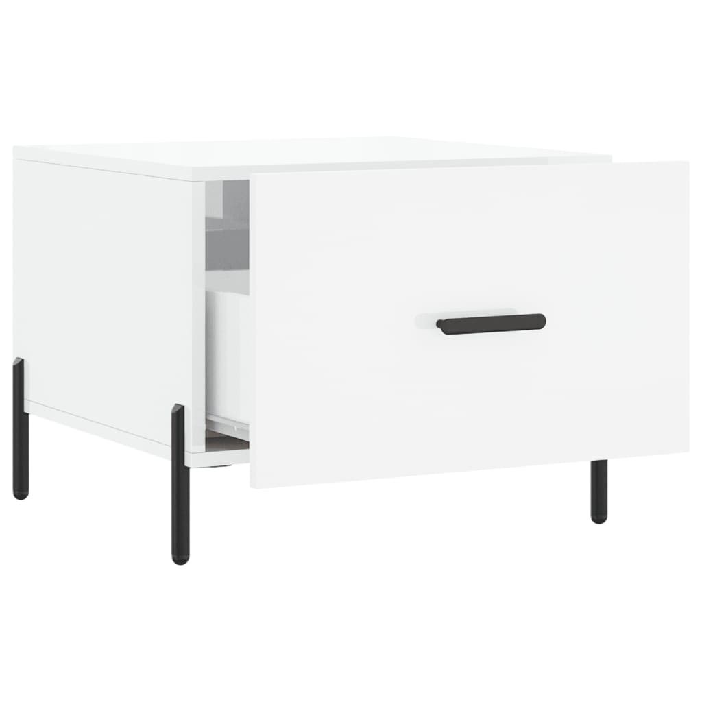 vidaXL Coffee Table High Gloss White 50x50x40 cm Engineered Wood