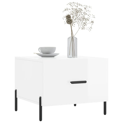 vidaXL Coffee Tables 2pcs High Gloss White 50x50x40 cm Engineered Wood