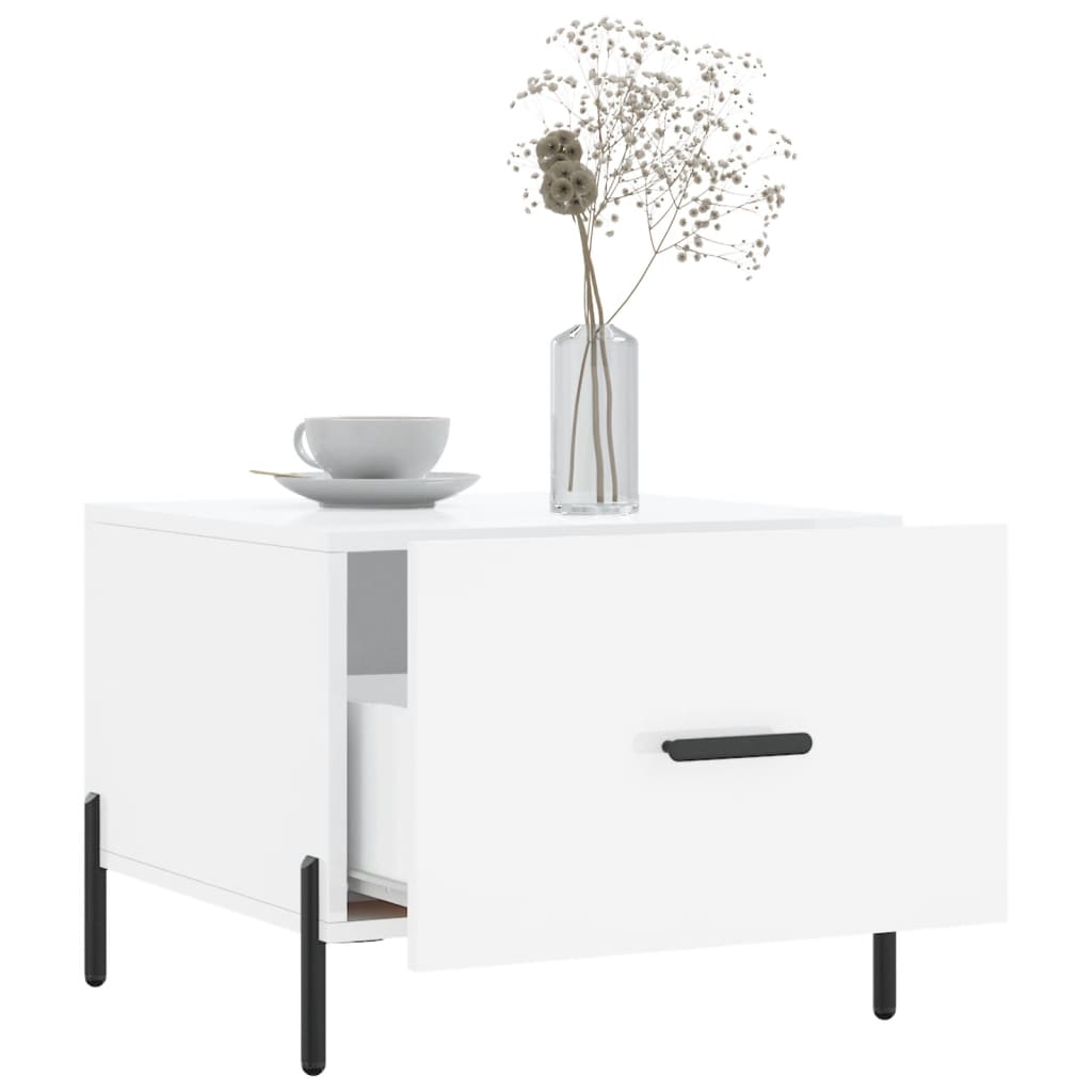 vidaXL Coffee Tables 2pcs High Gloss White 50x50x40 cm Engineered Wood