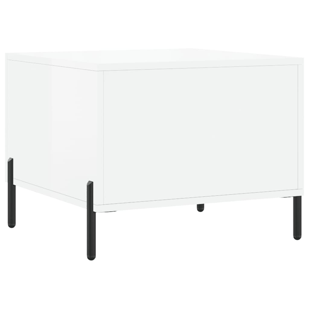 vidaXL Coffee Tables 2pcs High Gloss White 50x50x40 cm Engineered Wood