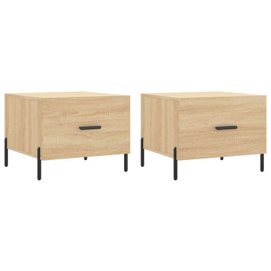 vidaXL Coffee Tables 2 pcs Sonoma Oak 50x50x40 cm Engineered Wood