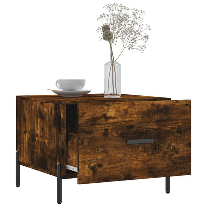 vidaXL Coffee Table Smoked Oak 50x50x40 cm Engineered Wood