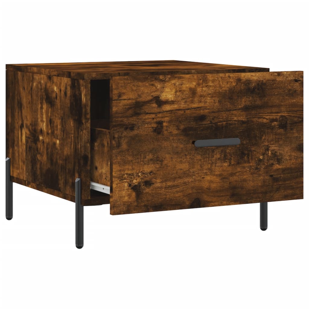 vidaXL Coffee Table Smoked Oak 50x50x40 cm Engineered Wood