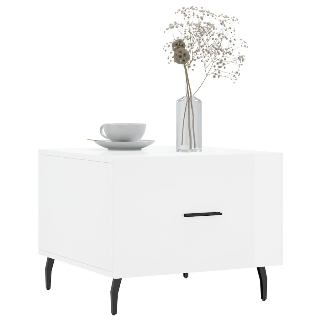 vidaXL Coffee Table High Gloss White 50x50x40 cm Engineered Wood