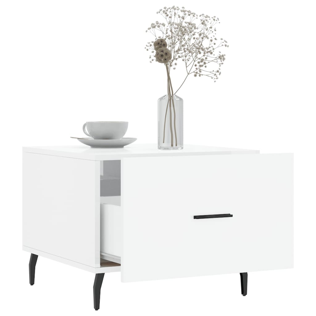 vidaXL Coffee Table High Gloss White 50x50x40 cm Engineered Wood