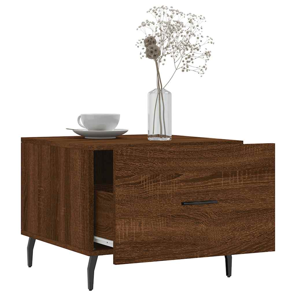 vidaXL Coffee Table Brown Oak 50x50x40 cm Engineered Wood