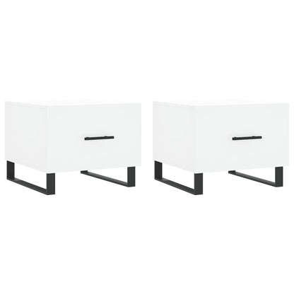 vidaXL Coffee Tables 2 pcs White 50x50x40 cm Engineered Wood
