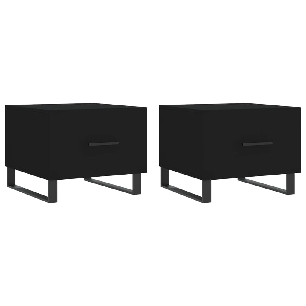 vidaXL Coffee Tables 2 pcs Black 50x50x40 cm Engineered Wood