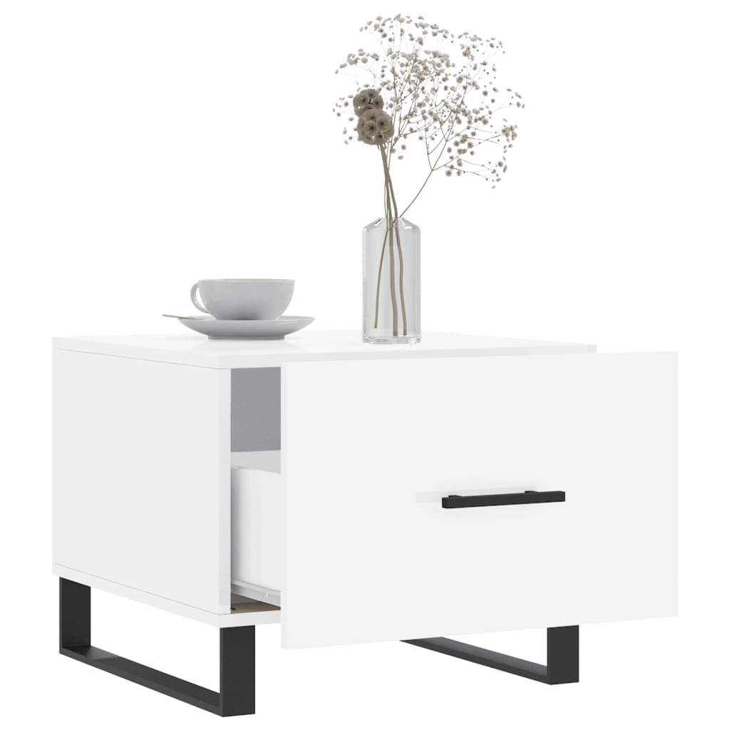 vidaXL Coffee Tables 2pcs High Gloss White 50x50x40 cm Engineered Wood