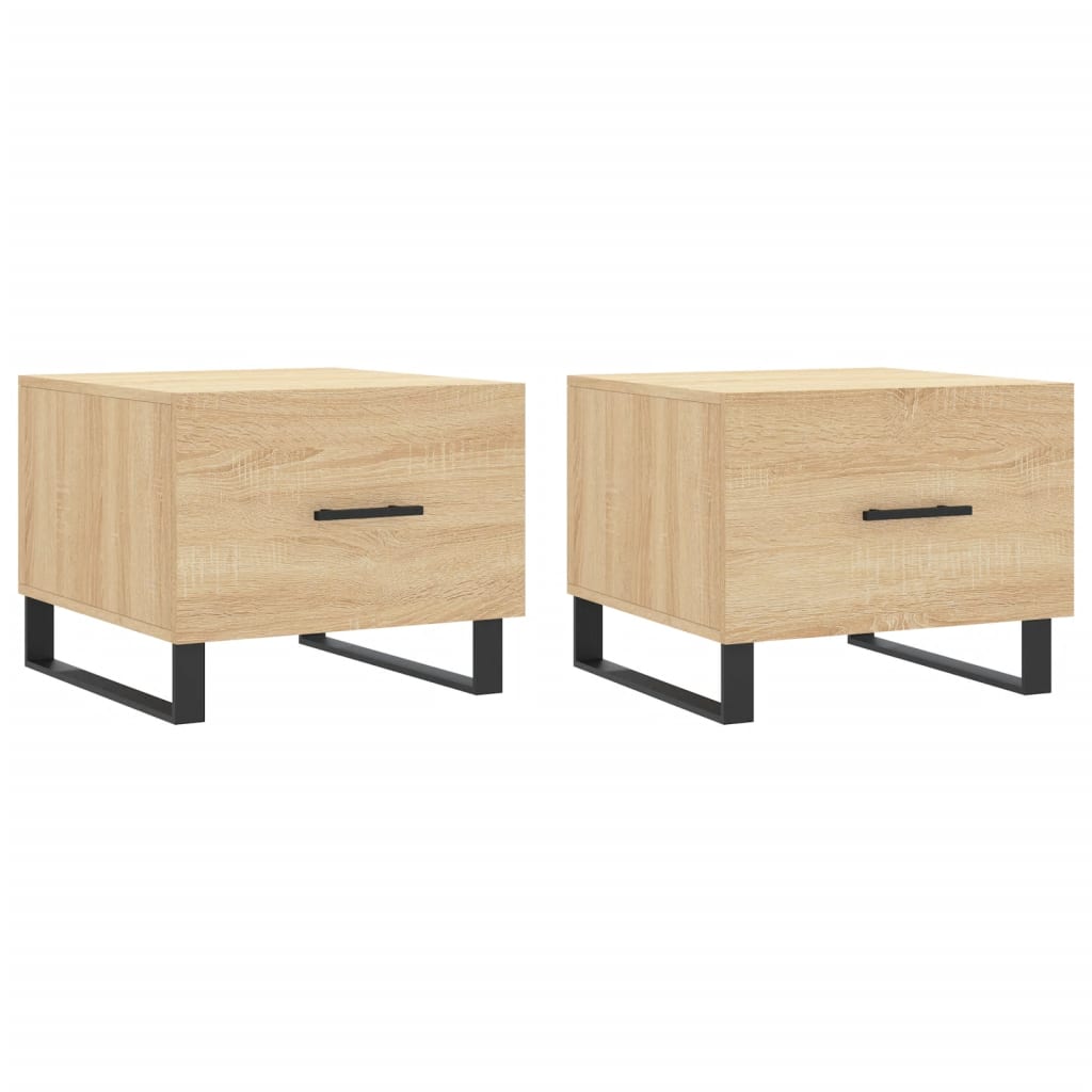 vidaXL Coffee Tables 2 pcs Sonoma Oak 50x50x40 cm Engineered Wood