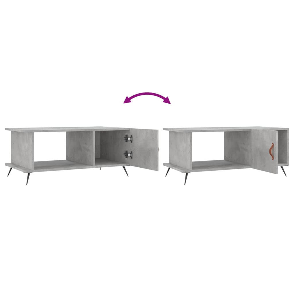 vidaXL Coffee Table Concrete Grey 90x50x40 cm Engineered Wood