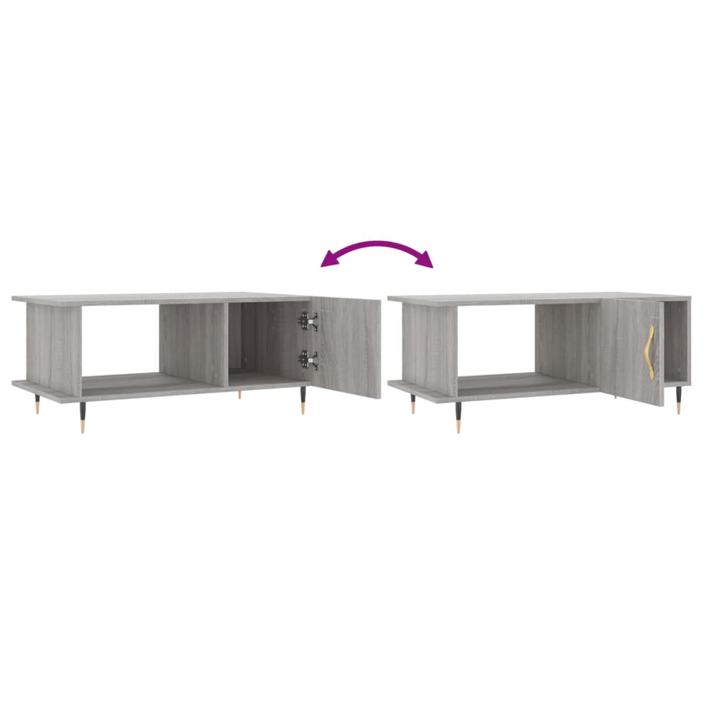 vidaXL Coffee Table Grey Sonoma 90x50x40 cm Engineered Wood