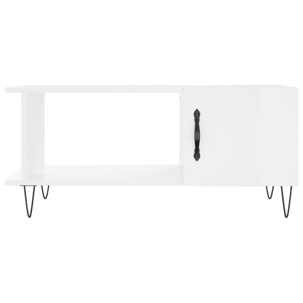 vidaXL Coffee Table High Gloss White 90x50x40 cm Engineered Wood