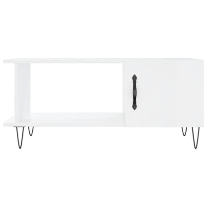 vidaXL Coffee Table High Gloss White 90x50x40 cm Engineered Wood