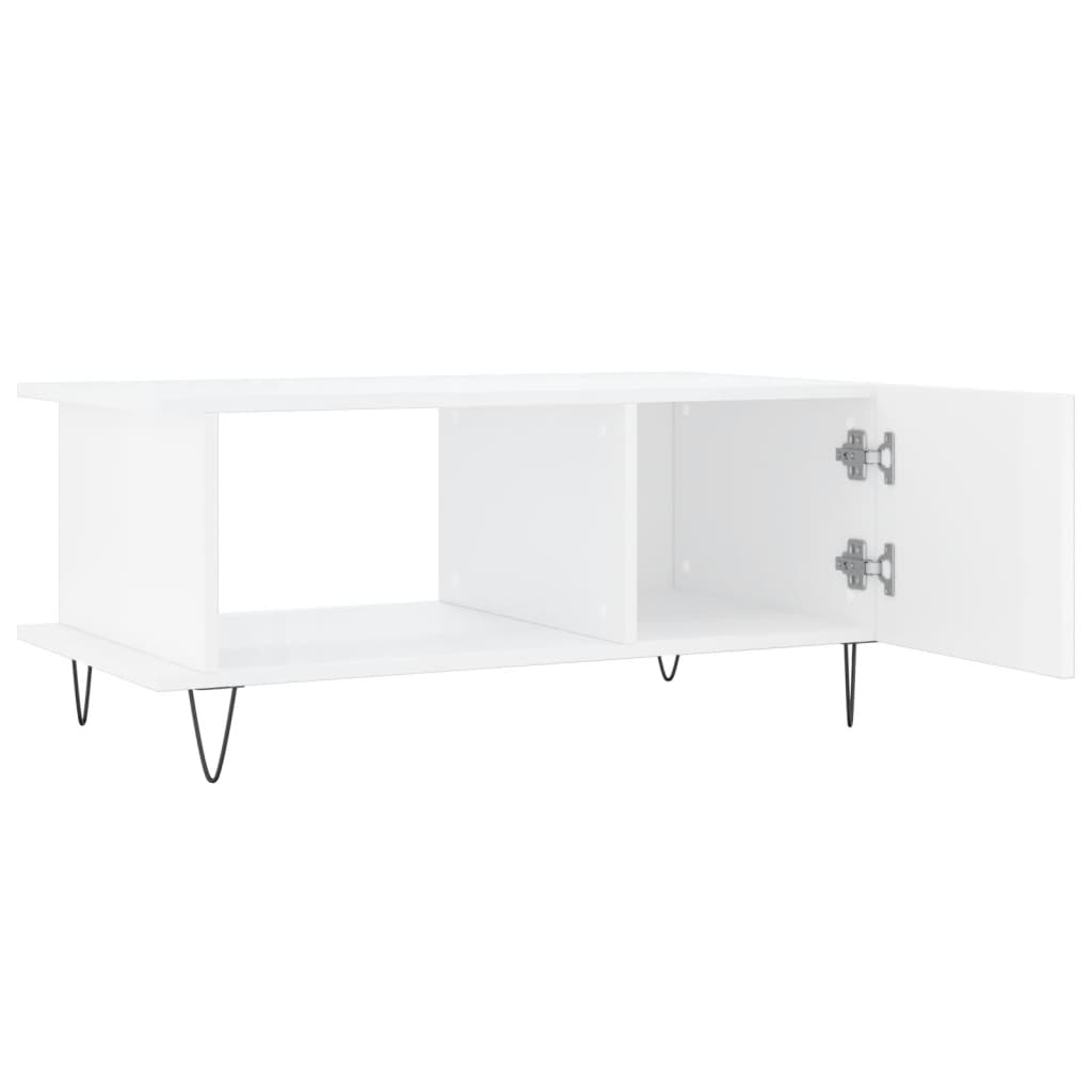 vidaXL Coffee Table High Gloss White 90x50x40 cm Engineered Wood