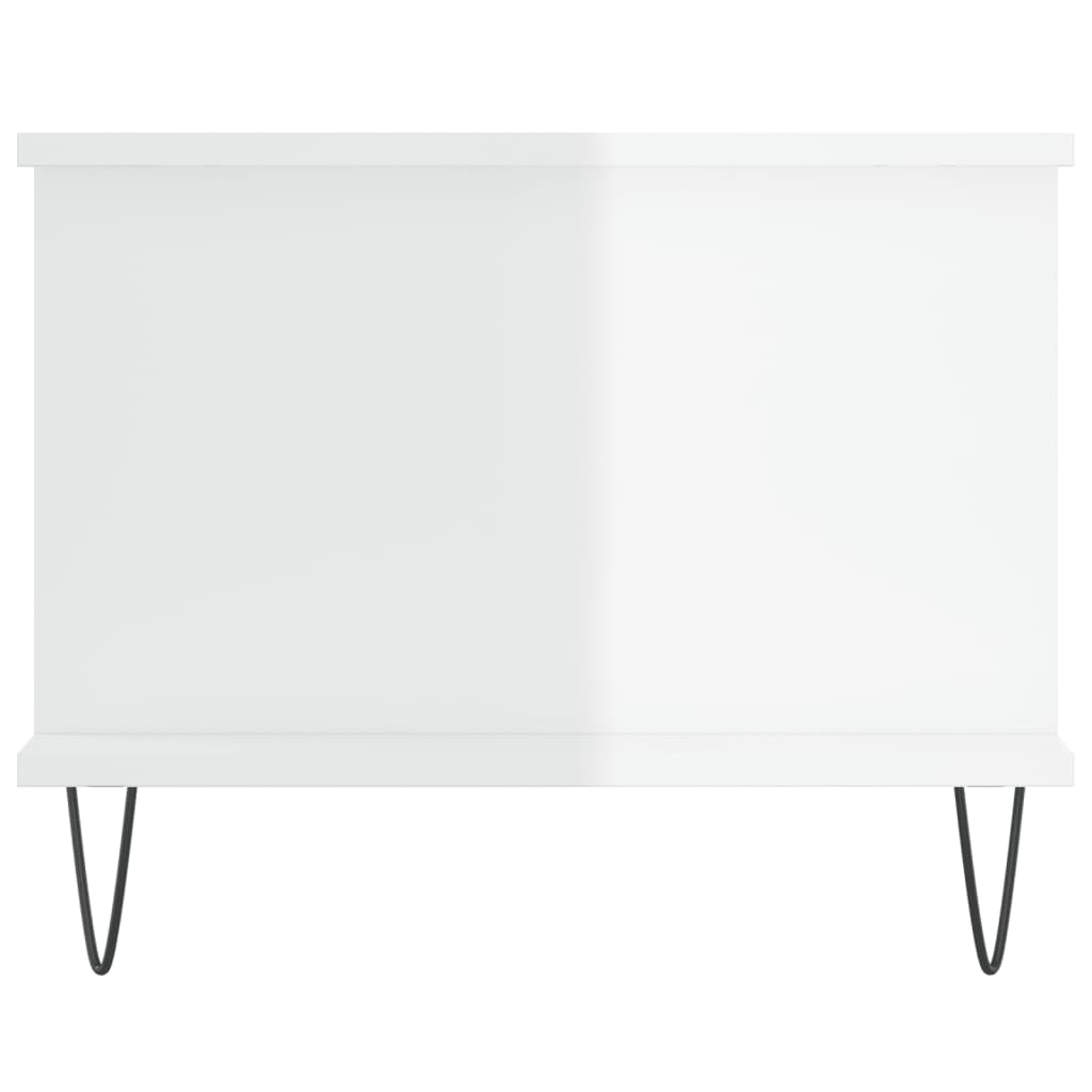 vidaXL Coffee Table High Gloss White 90x50x40 cm Engineered Wood