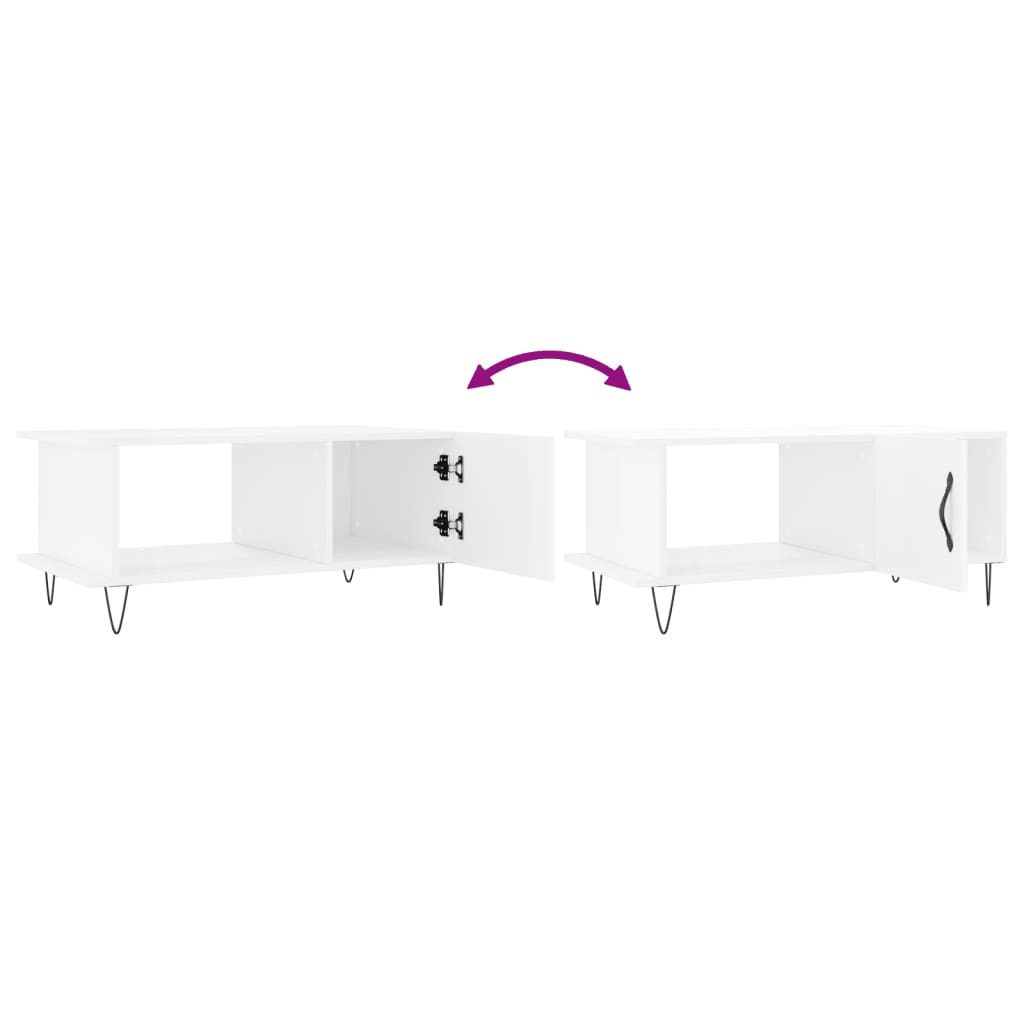 vidaXL Coffee Table High Gloss White 90x50x40 cm Engineered Wood