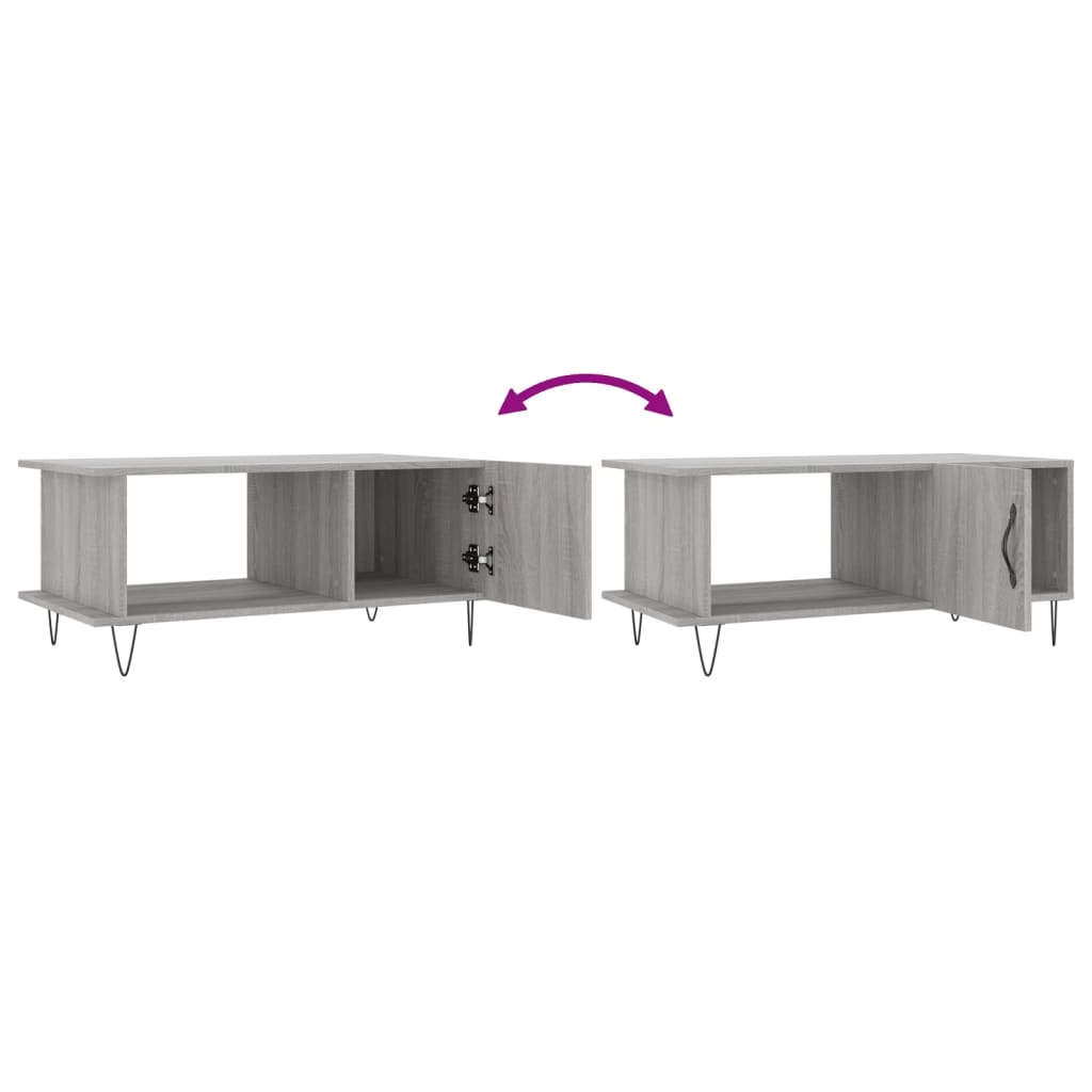 vidaXL Coffee Table Grey Sonoma 90x50x40 cm Engineered Wood