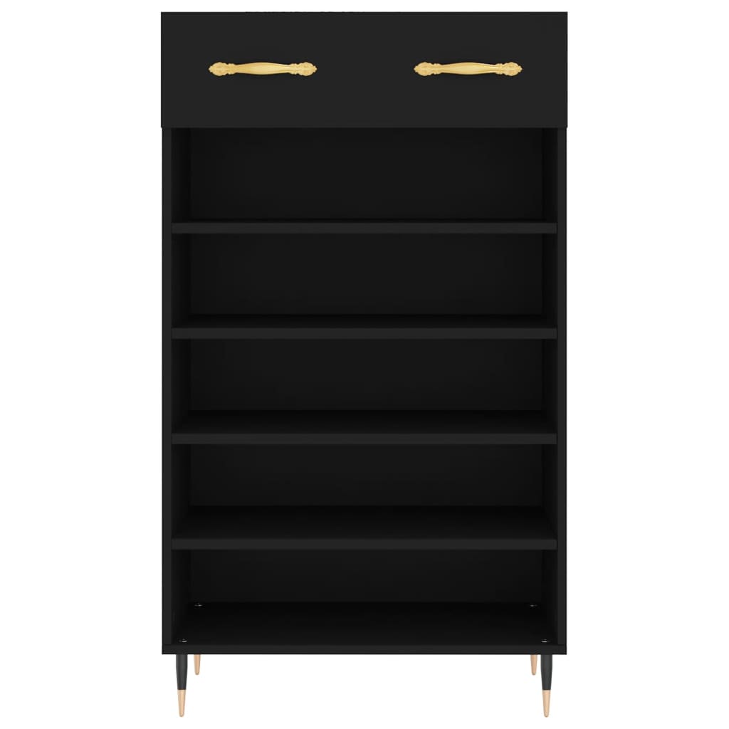 vidaXL Shoe Cabinet Black 60x35x105 cm Engineered Wood