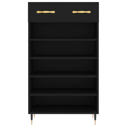 vidaXL Shoe Cabinet Black 60x35x105 cm Engineered Wood