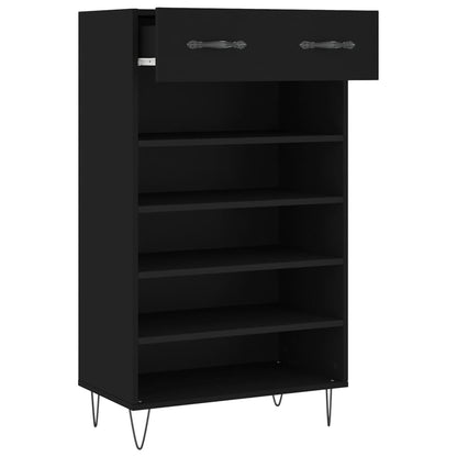 vidaXL Shoe Cabinet Black 60x35x105 cm Engineered Wood